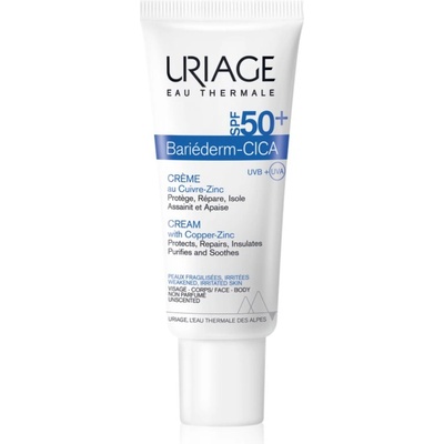 Uriage Bariéderm Cica-Cream with Copper-Zinc SPF 50+ репариращ крем, съдържащ мед и цинк SPF 50+ 40ml