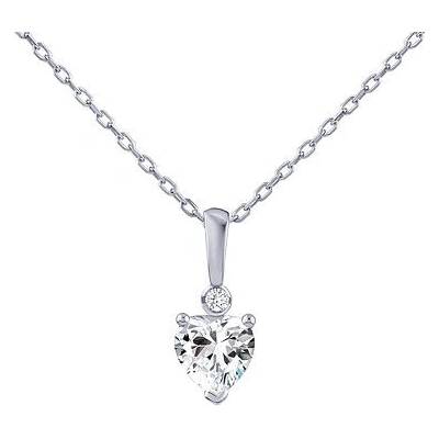 SILVEGO Stříbrný náhrdelník srdce Aris s brilliance zirconia PRGPHP0001NW