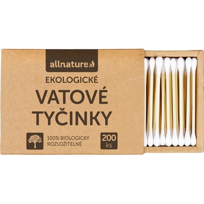 Allnature Ekologické vatové tyčinky 200 ks – Sleviste.cz