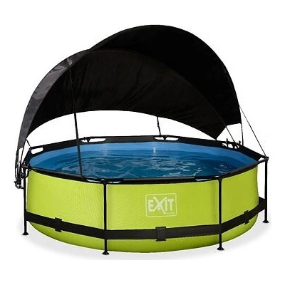 Exit Toys Lime s kartušovou filtrací a přístřeškem 300 x 76cm zelená