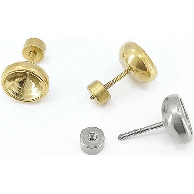 Šroubovací Náušnice CHO na rivoli 8mm - Light Gold SL / 10mm – Zboží Dáma