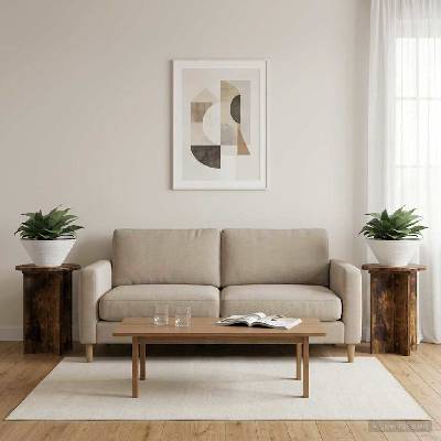 vidaXL Стойка за растения 2 бр. Опушен дъб Ø29, 5 x 40 см (899740)
