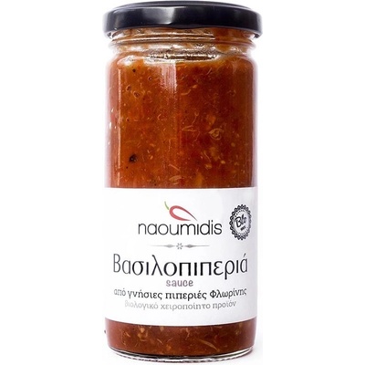 Naoumidis Piperia Florinis Vasilopiperia BIO omáčka z paprik s rajčaty a hříbky 260 g