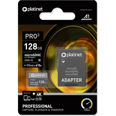 PLATINET microSDXC UHS-I 128GB PMMSDX128UIII