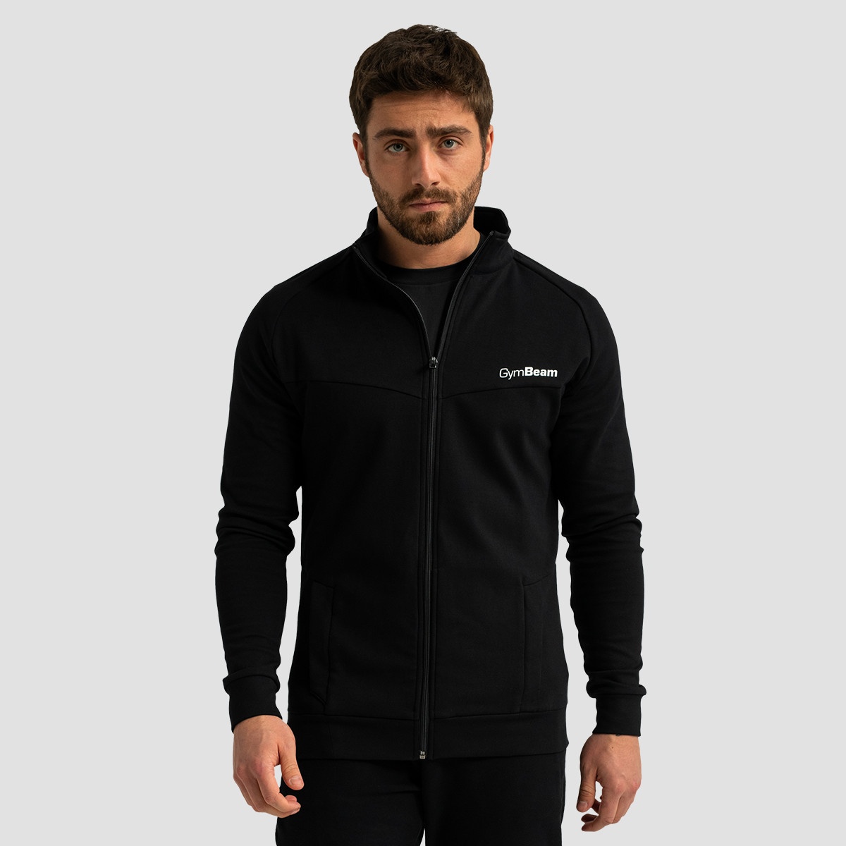 GymBeam Суичър с цип Limitless Black S