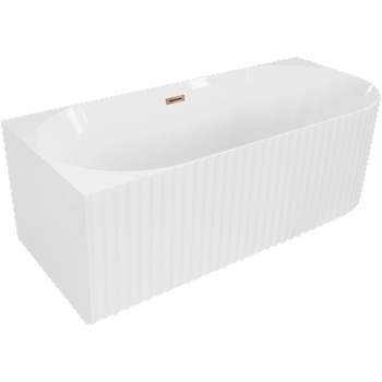 Mexen Gia свободностояща ъглова рифелова лява вана 170 x 80 см, бял гланц, (52701708000L-60)