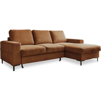 Miuform Оранжево-кафяв разтегателен ъглов диван от рипсено кадифе (десен ъгъл) Lofty Lilly - Miuform (1053ON31)
