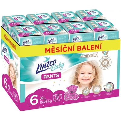 Linteo Baby Pants 6 XL Premium 15-25 kg 144 ks