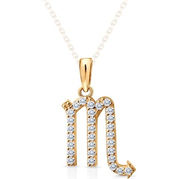 SAVICKI Висулка със зодиакален знак скорпион savicki: жълто злато, цирконий