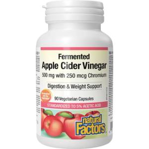 Natural Factors Fermented Apple Cider Vinegar 500 mg | Plus Chromium 250 mcg [90 капсули]