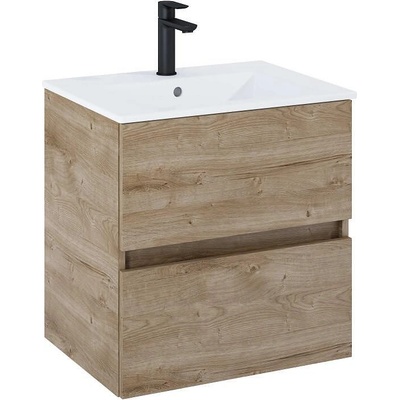 Roca Шкаф Unik N-Cube, 550 x 430 x 565 mm, базов модул с 2 чекмеджета и умивалник, rural oak (A852503808)