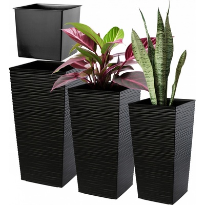Kadax Květináč 38,8 x 38,8 x 75,5 cm plast černý