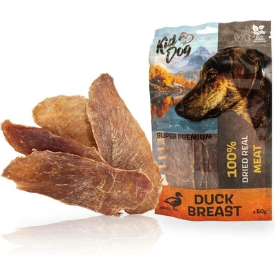 KidDog SUPER PREMIUM 100 % kachní prsa tenké plátky 50 g