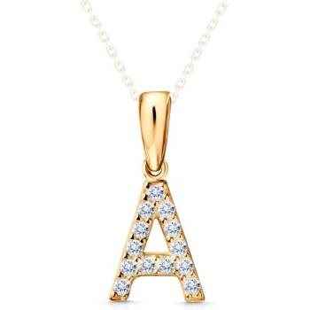 SAVICKI Висулка с буква А savicki: жълто злато, цирконий