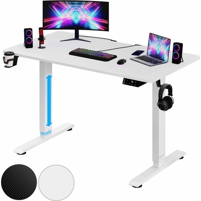Casaria Výškově nastavitelný kancelářský stůl bílý 110x60x73-118 cm – Zboží Mobilmania