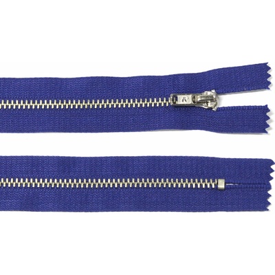 Kovový zip no.3 nerozepínací 18cm královsky modrý (stříbrné zoubky)