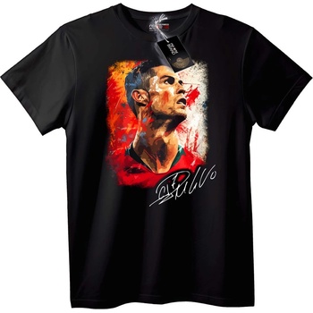 NOONEBRAND Тениска Cristiano Ronaldo Изкуство - 2XL, Black