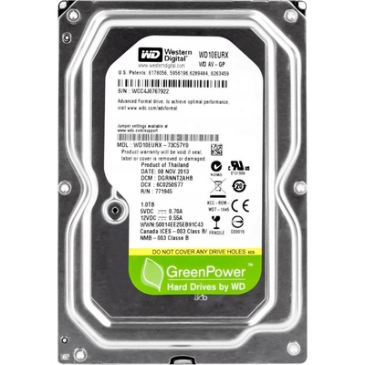 WD AV-GP 1TB, 3,5", SATA600, 7200rpm, 64MB, WD10EURX