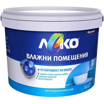 Image 1 of ЛЕКО БОЯ ИНТЕРИОРНА ЛЕКО ЗА БАНИ И КУХНИ 1л БЯЛА (20-100699)