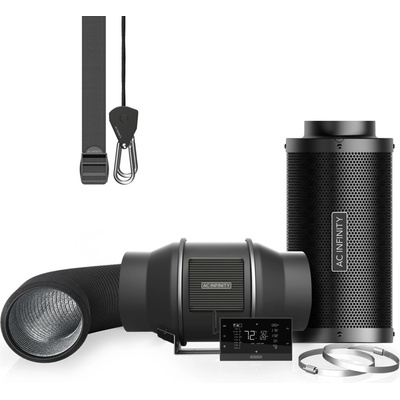 AC Infinity Air Filter Set AI+ PRO 150 mm Inline Duct Fan With AI+ Controller and Activated Charcoal Filter