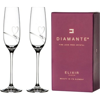 Swarovski Diamante sklenice na šampaňské Romance s kamínky 2 x 200 ml