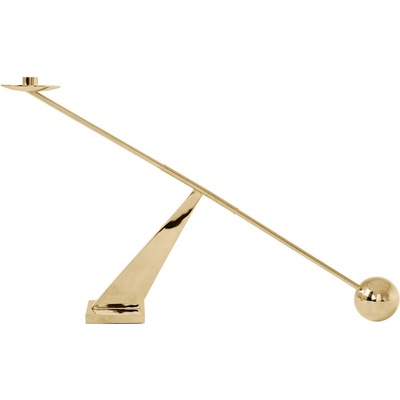 Audo Copenhagen Свещник за класическа свещ Interconnect полиран месинг 70 см (71033-001061)