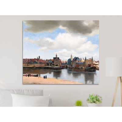 Pohled na Delft - Johannes Vermeer Varianta: 70x60 cm - na KAPA desce 5 mm (k zavěšení)