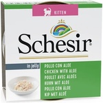 Schesir Kitten пиле с алое - Пълноценна храна с пиле и алое за малки котенца Schesir Kitten Chicken with Aloe in Jelly 85 г