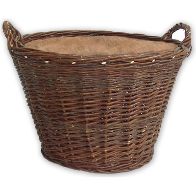 Ovčí věci Proutěný koš na dřevo kulatý s jutou 60 cm