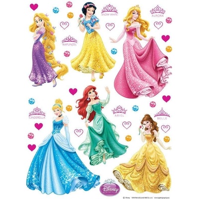 AG Design Samolepiaca nálepka na stenu Disney Princezné PVC, 30x30 cm