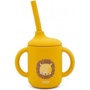 SASSI Силиконова чаша със сламка Sassi, Лъв