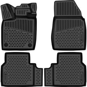 LEMENT Element 3D Rubber Floor Mats suitable for Ford Explorer EV | 2024 - Present | 100% Custom-Fit All-Weather Mats made from TPE, high edge, waterproof, non-slip, odorless - EXP. ELEMENT3DAN1123210k (EXP.