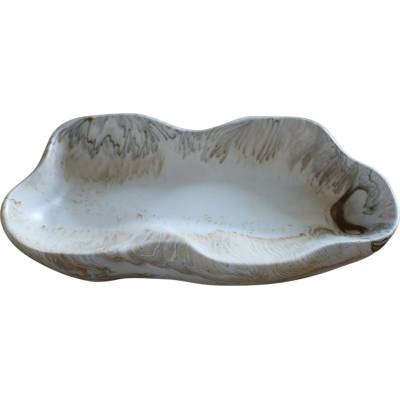 VOJA HOME Dekorativní mísa Taleva Krémová hnědá styl marble 30 x 16 cm