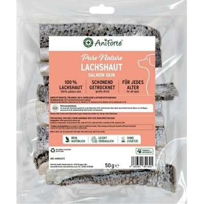 AniForte Kůže z lososa kvalitní přírodní pamlsek 50 g