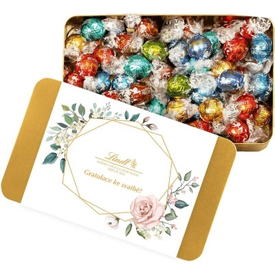 Lindt Lindor Zlatá plechovka pralinek Svatba 0,7 kg