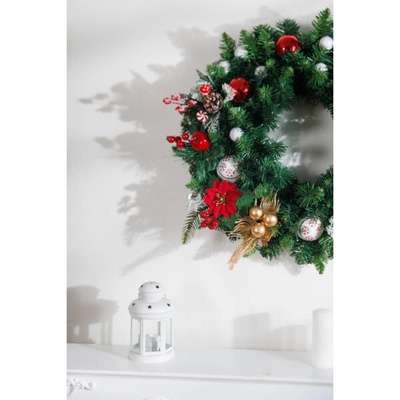 Větvička MagicHome paví pírka, zlatá, 22 cm
