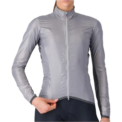 Castelli Дамска фланелка с къс ръкав за колоездене Castelli Women's Aria Shell 2 Jacket Cycling jersey - Silver Gray (156-2741-0513)