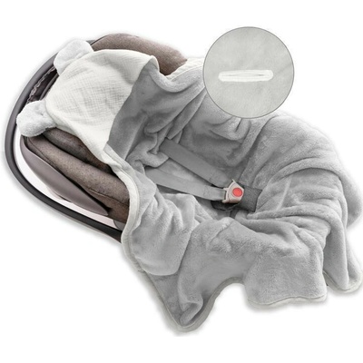 BABYMATEX Deka s kapucňou Koala mušelínová Svetlosivá