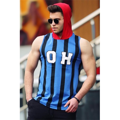 Madmext Мъжки суитчър с качулка 4024 - Син 285959 (285959_Синьо)