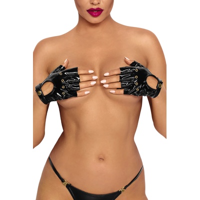 Noir Handmade F263 PVC Fingerless Gloves