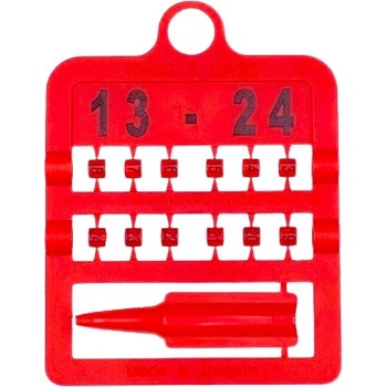 E-Z Split Ring Kroužky číselné, 3 mm/ červené 13-24