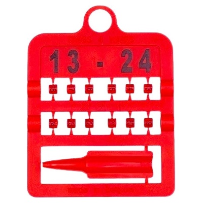 E-Z Split Ring Kroužky číselné, 3 mm/ červené 13-24