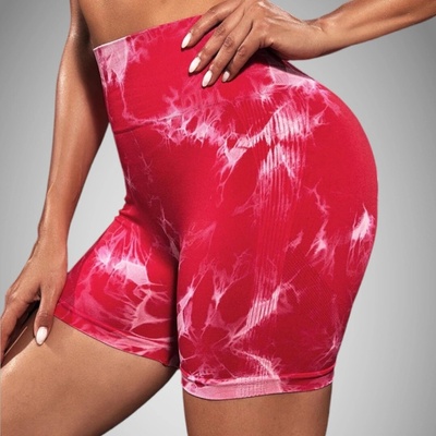 legínovo Push-up mramorové červené kraťasy