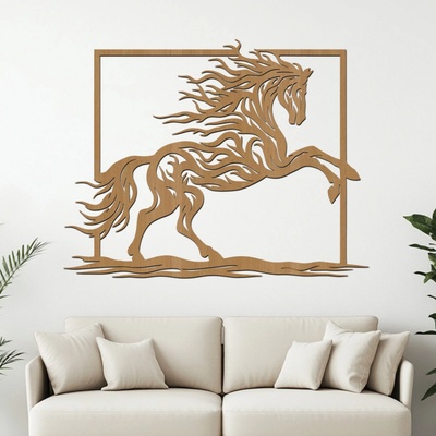 dřevo života Dřevěný obraz HORSE Rozměry (cm): 60x47, Zvolte barvu dekoru: Buk
