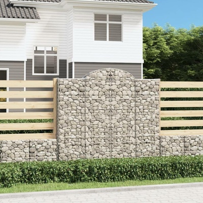 vidaXL Klenuté gabionové koše 5 ks 400x50x220/240cm pozinkované železo