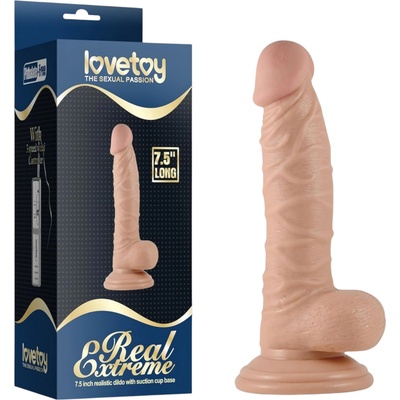 Lovetoy Real Extreme - вендуза, с тестиси, G-точка дилдо - 19см (естествен)