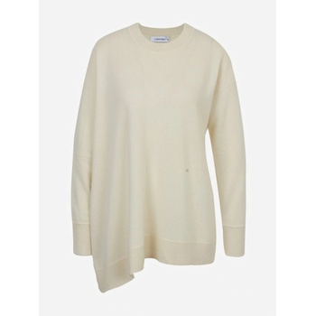 Calvin Klein Jeans Cashmere Asymetric S Svetr Bílá