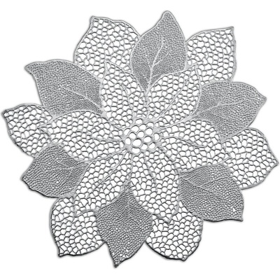Zeller prostírání Flower stříbrná 43cm
