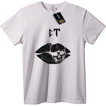 NOONEBRAND Тениска Череп и устни - 3XL, White
