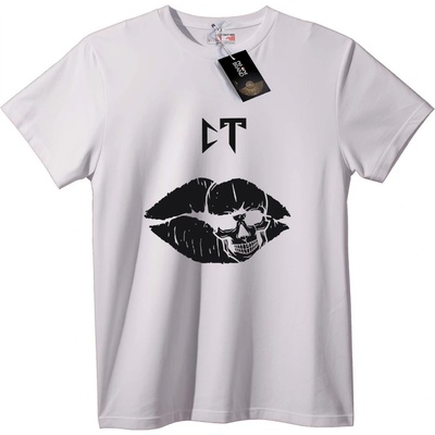 NOONEBRAND Тениска Череп и устни - 3XL, White